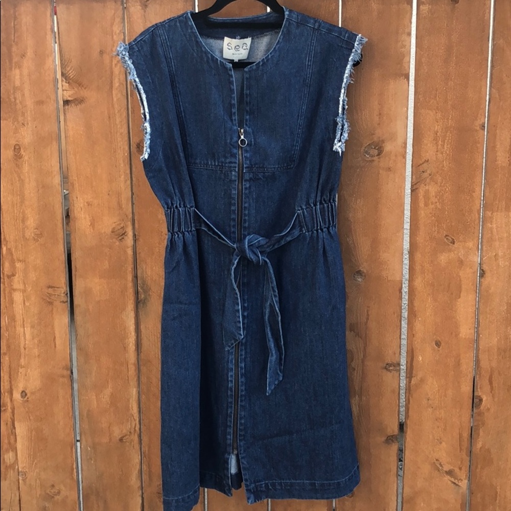 SEA frayed denim dress - worn once!